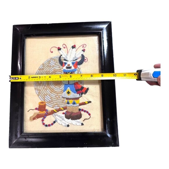 Vintage Native American Kachina Stitchery Wall Art Hopi Basket Weaving Handmade - Picture 5 of 8